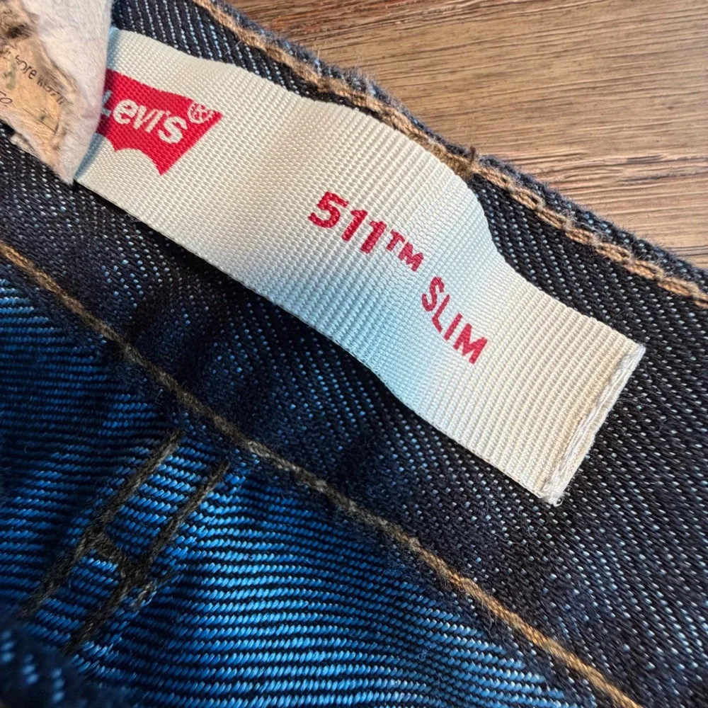 Levis 511 Slim Fit Boys Jeans Size 14 Regular Dark Wash Indigo Denim 27x27 NEW - Picture 5 of 11